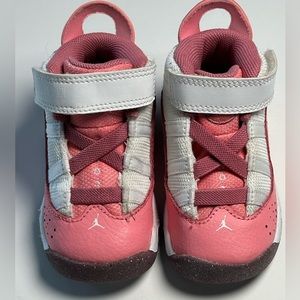 Pink and white Jordan sneakers toddlers
